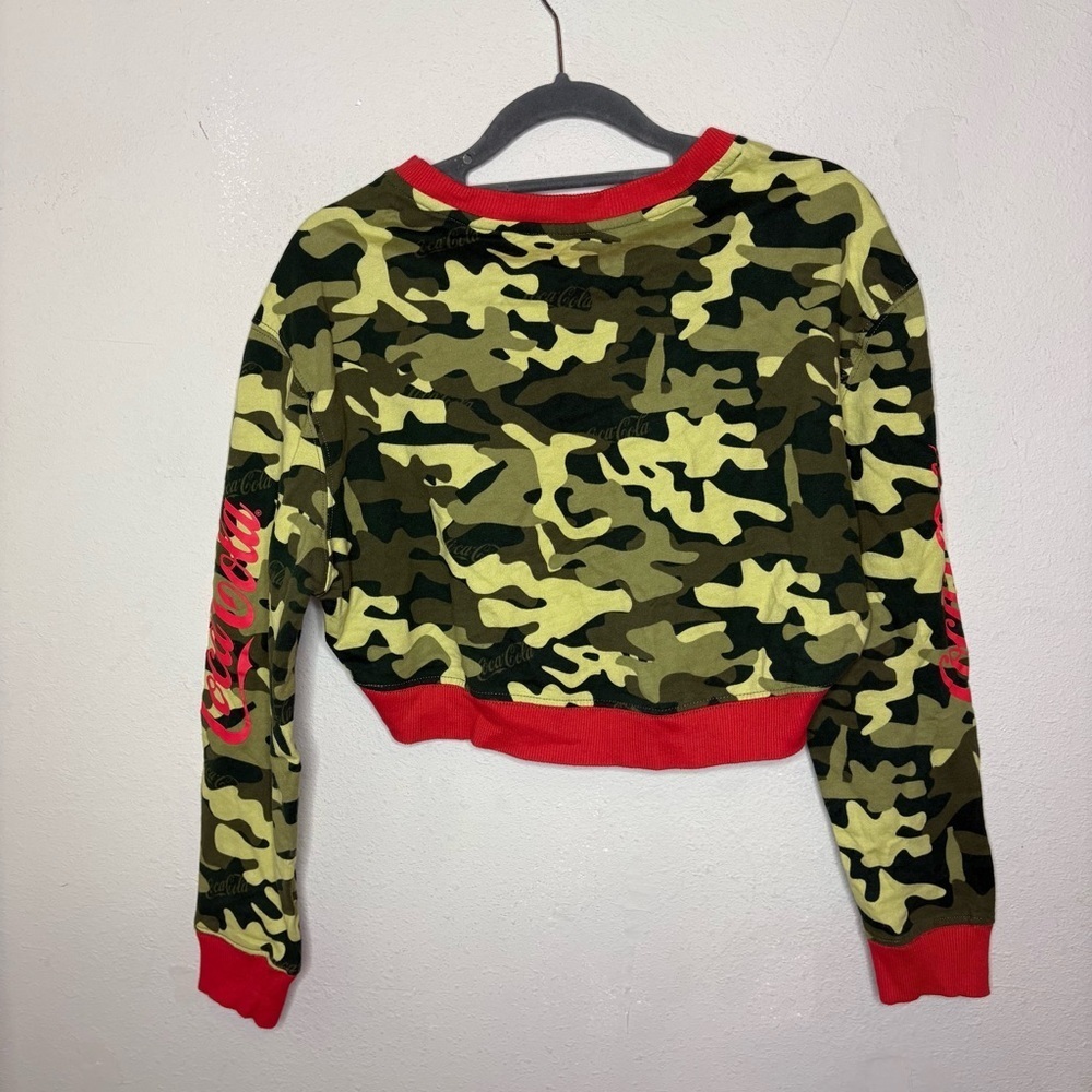 Coca Cola Long Sleeve Camoflauge Crop Top Size M - Picture 7 of 7
